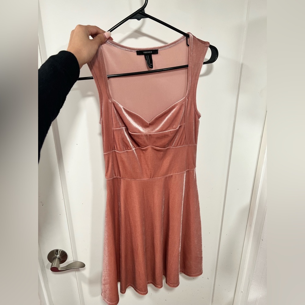 Pink velvet dress